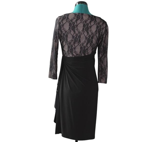American Living Black Lace Overlay Sheath Dress Women Size 4 - Picture 3 of 9